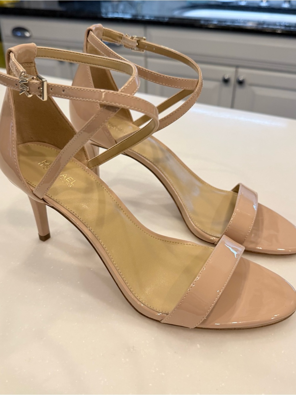 Michael Michael Kors Ava Mid Sandal Light Blush / Nude Sz 9.5 M New In Box - Picture 5 of 13